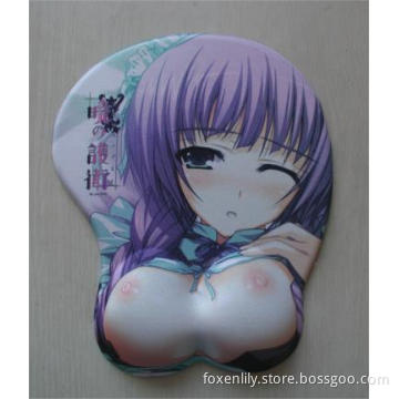 Silicone Gel Mouse Pad with Wrist Rest Beauty Mouse Mat